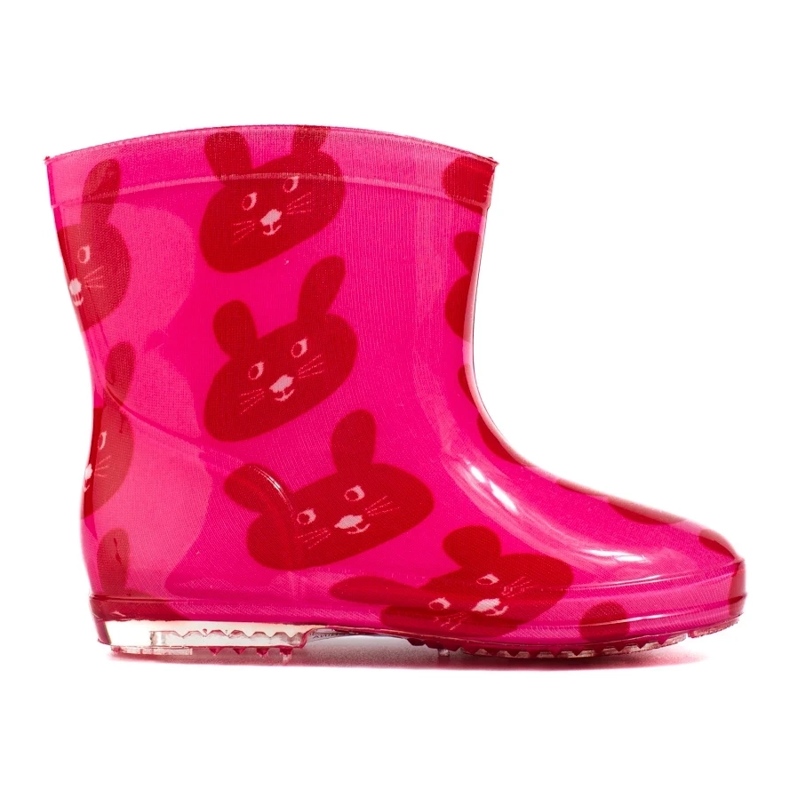 Botas de agua de niña rosa con conejitos Shelovet rosado 1