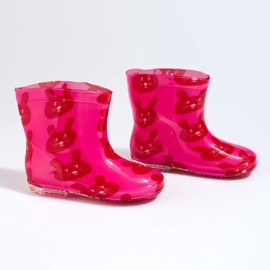 Botas de agua de niña rosa con conejitos Shelovet rosado 2
