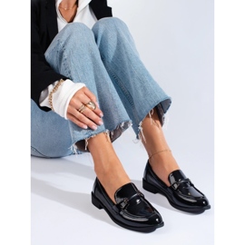 Mocasines clásicos Shelovet lacado negro 3