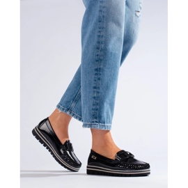 Mocasines plataforma Shelovet charol negro 2