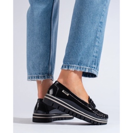 Mocasines plataforma Shelovet charol negro 1