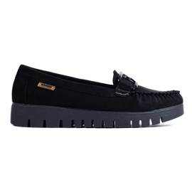 Goodin Mocasines de ante negro con suela gruesa. 2