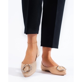 Bailarinas mujer Shelovet de ante beige 3