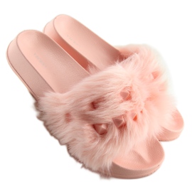 Rosa S37 zapatillas rosa con pelo rosado 3