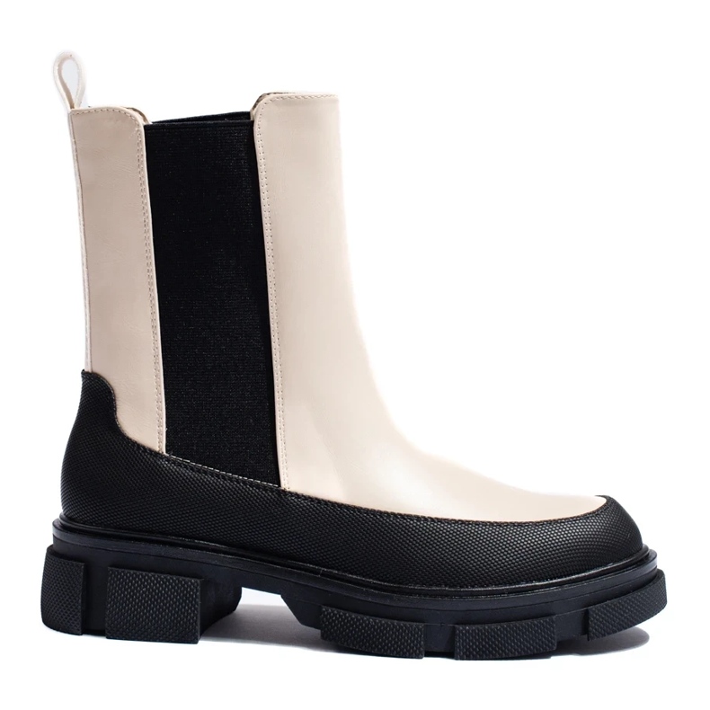 Goodin Botas altas Chelsea de mujer beige de Shelovet 2