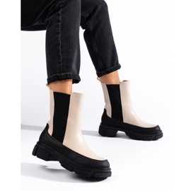Goodin Botas altas Chelsea de mujer beige de Shelovet 4