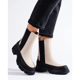 Goodin Botas altas Chelsea de mujer beige de Shelovet 3