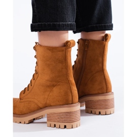 Botines con cordones de mujer Shelovet marrón 3