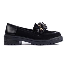 Mocasines de mujer en ante negro de Shelovet 1
