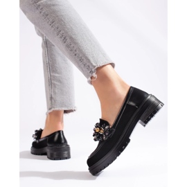 Mocasines de mujer en ante negro de Shelovet 4