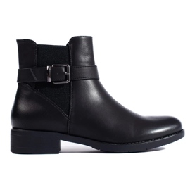 Botines de mujer negros con aplicación de goma Shelovet 1