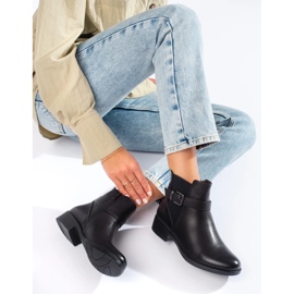 Botines de mujer negros con aplicación de goma Shelovet 2