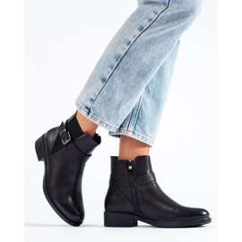 Botines de mujer negros con aplicación de goma Shelovet 3