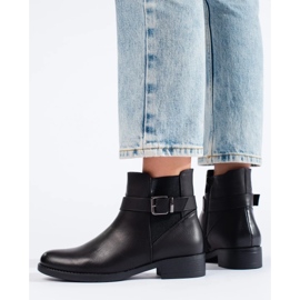 Botines de mujer negros con aplicación de goma Shelovet 4