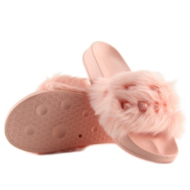 Rosa S37 zapatillas rosa con pelo rosado 4