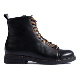 Botas trabajadoras con cordones de mujer Vinceza negras negro 2
