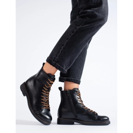 Botas trabajadoras con cordones de mujer Vinceza negras negro 1
