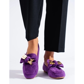 Mocasines mujer ante morado violeta 4