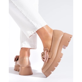 Mocasín beige con lazo Shelovet 4