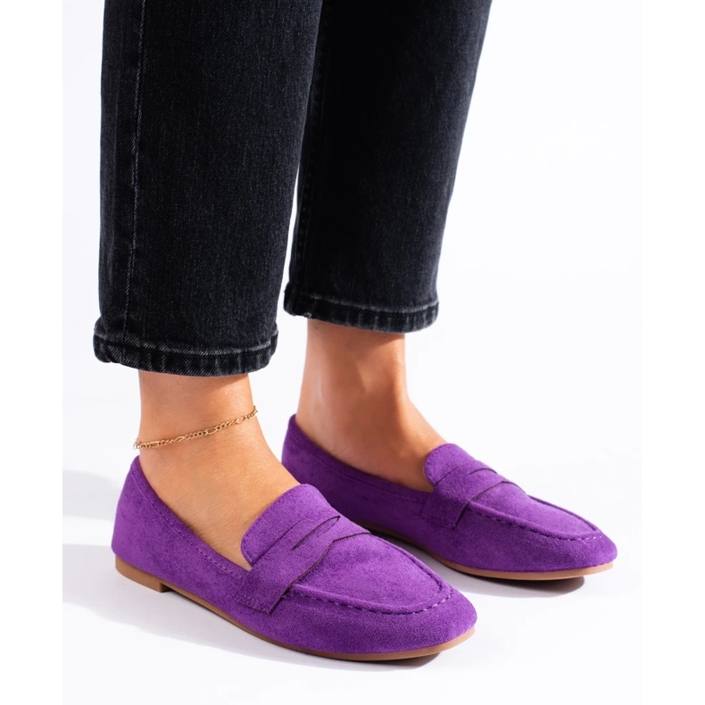 Señores cómodos de ante para mujer, color morado Shelovet púrpura 2