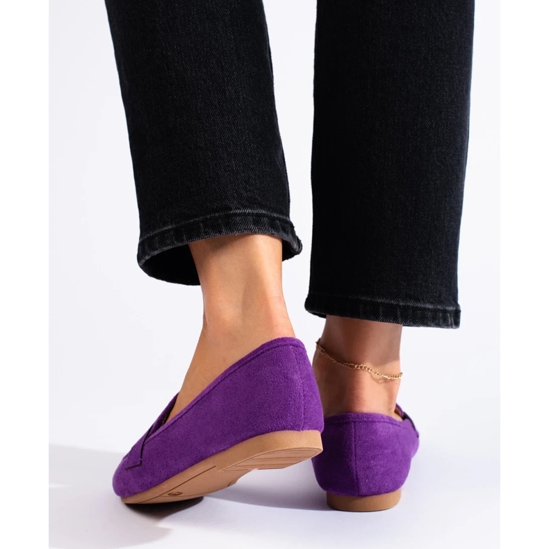 Señores cómodos de ante para mujer, color morado Shelovet púrpura 1