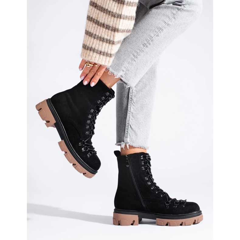 Botas de trabajo con cordones de ante, negro, Vinceza 2