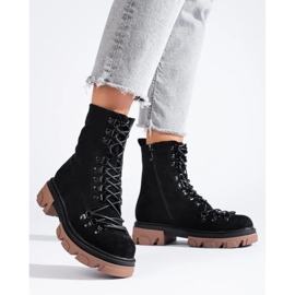 Botas de trabajo con cordones de ante, negro, Vinceza 4
