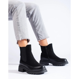 Botines Chelsea de ante negros de Vinceza 4