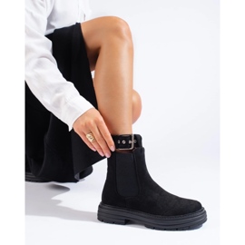 Botines de ante negro con hebilla Shelovet 3