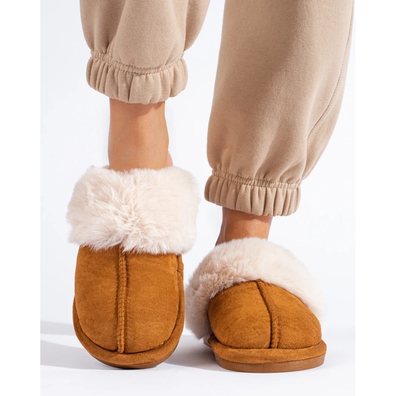 Zapatillas de casa mujer Shelovet camel marrón 1