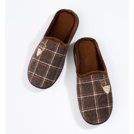Zapatillas de estar por casa de hombre Shelovet en color marrón a cuadros 3