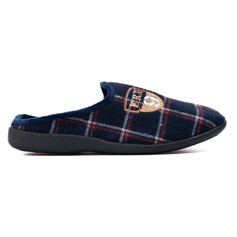 Pantuflas de hombre Shelovet cuadros azul marino 2