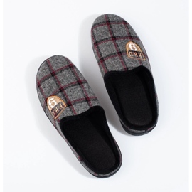 Pantuflas de hombre Shelovet de cuadros grises 4