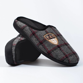 Pantuflas de hombre Shelovet de cuadros grises 1