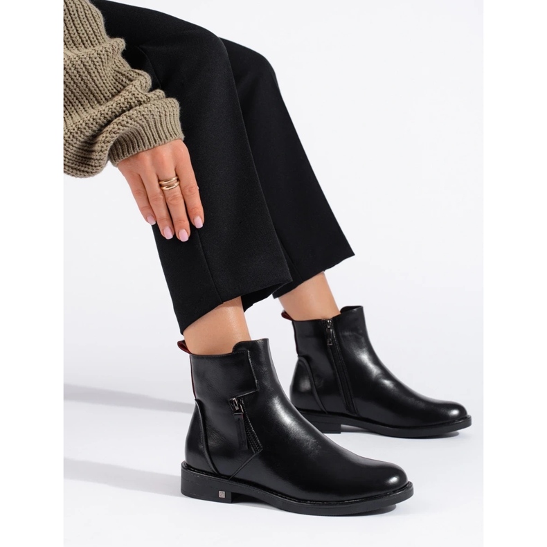 W. Potocki Botines negros elegantes de mujer de Potocki 2