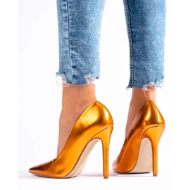 Zapatos de tacón Shelovet naranja metalizado 3