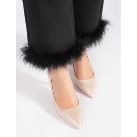 Bombas de mujer con tacón alto beige 1