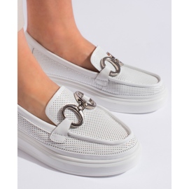 Goodin Mocasines de mujer calados blancos 2 Goodin Mocasines de mujer calados blancos 2