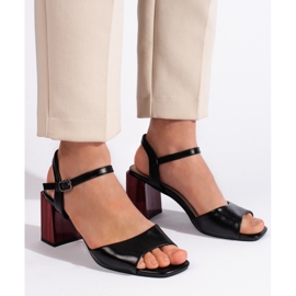 Goodin Sandalias de mujer elegantes de tacón negro. 2
