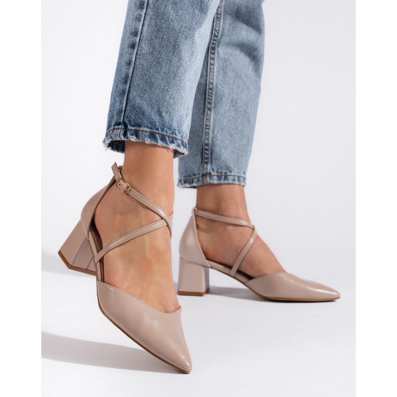 Goodin Sandalias de punta de mujer beige oscuro 2
