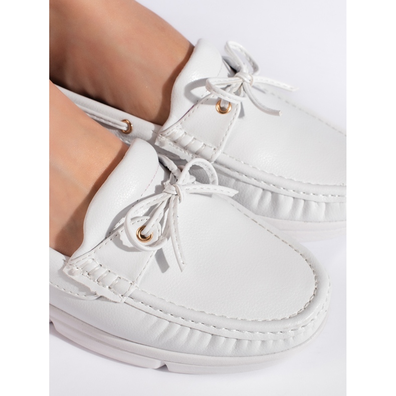 Goodin Mocasines de mujer blancos cómodos 2
