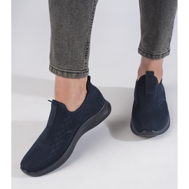 Deportivas slip-on de mujer azul marino 3
