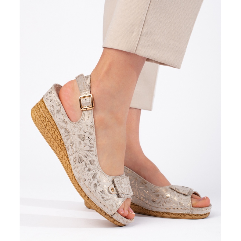 Sandalias cuña baja alpargata beige 2