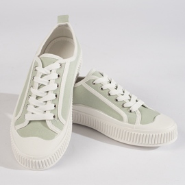 Deportivas plataforma mujer verde claro 4