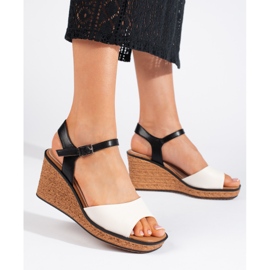 Sandalias cuña mujer blancas de Sergio Leone blanco 2