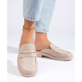 Chanclas de mujer cerradas beige 3
