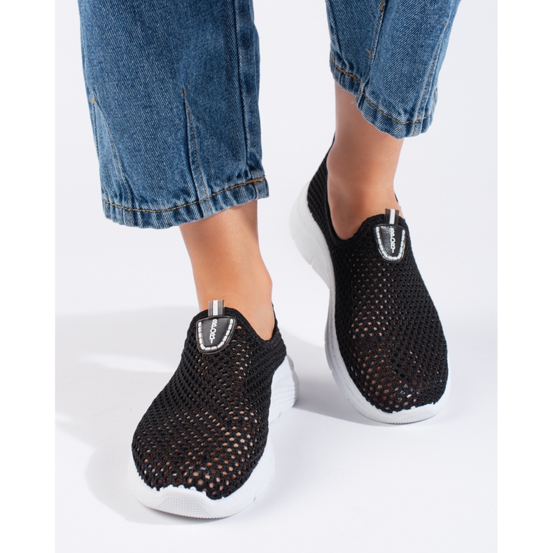 Deportivas caladas slip-on negras negro 2