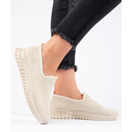 Deportivas mujer textil beige 2