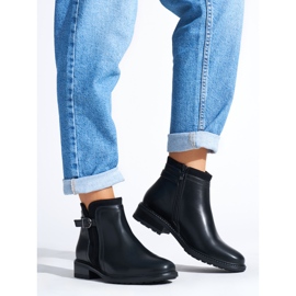 Botines negros de tacón bajo para mujer 1 Botines negros de tacón bajo para mujer 1