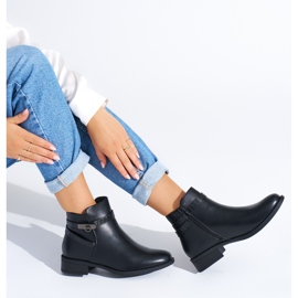 Botines negros de tacón bajo para mujer 1